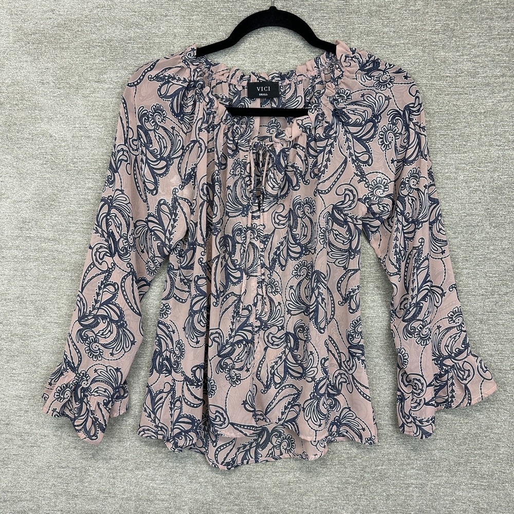 Vici Top Womens Sheer Blouse Boho‎ Peasant Cottage Core Romantic Feminine USA